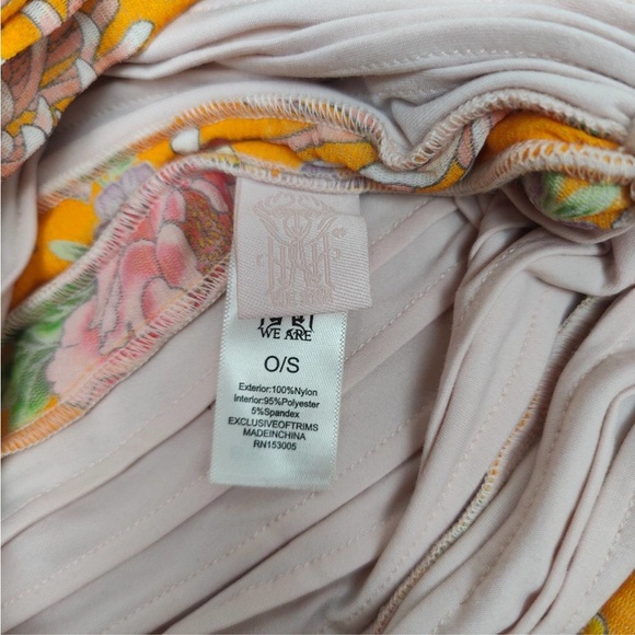 We are Hah women’s nite cap in marigold color floral ruched - Picture 3 of 3